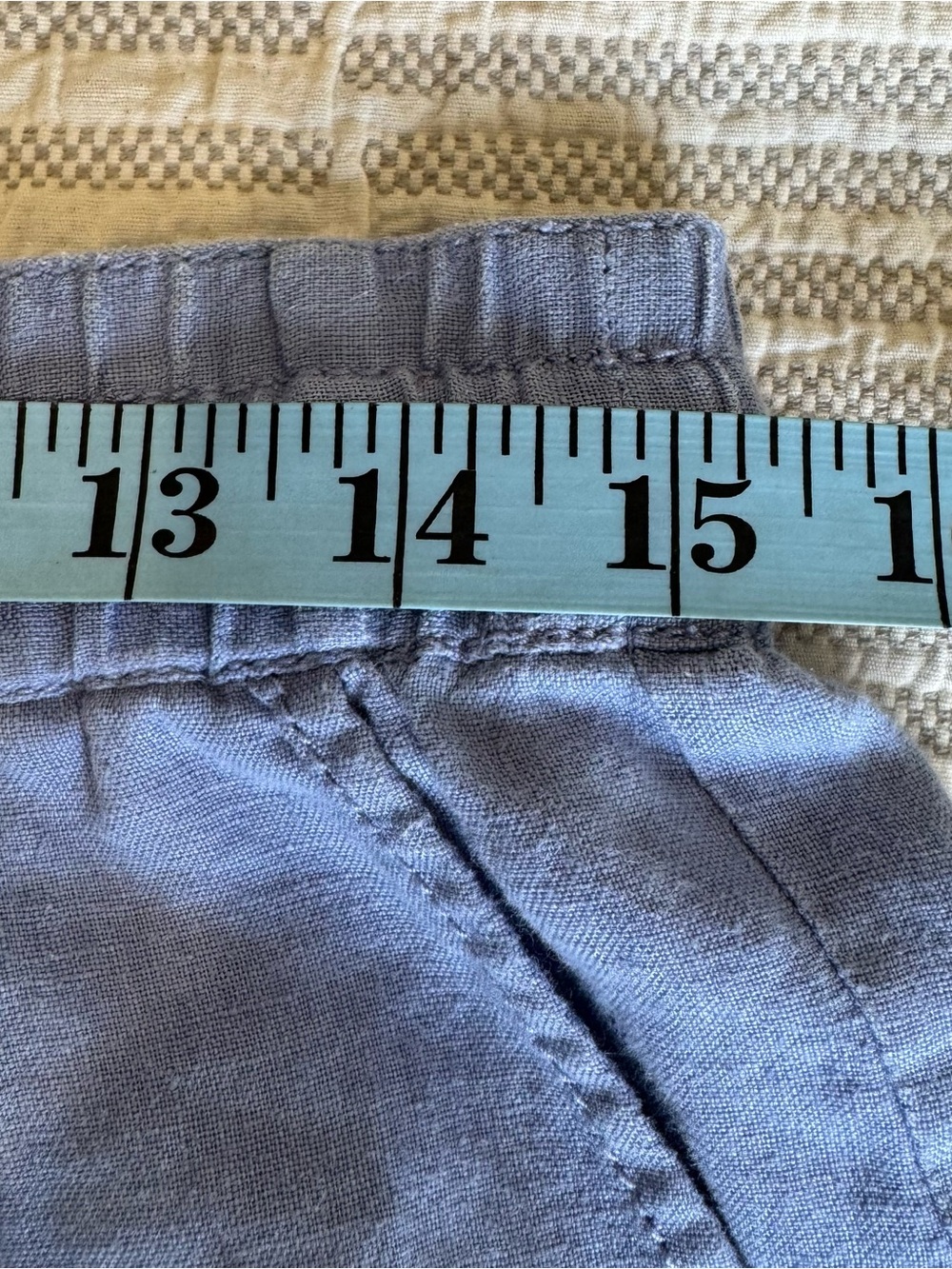 Olsen Lisa Fit 100% Linen Drawstring Pants - Blue - Size M/8 - Summer Classic - Picture 6 of 10
